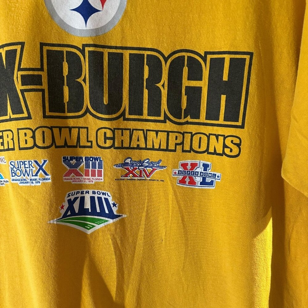 Pittsburg Steelers Unisex 2009 NFL Super Bowl Champions T-Shirt Size Large - Picture 6 of 10